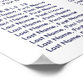 Poster Mariage de tournesol bleu marine Plan de siège 16  (Coin)