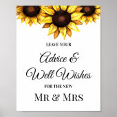 Poster Mariage de tournesol Bonne volonté Panneau blanc j (Devant)