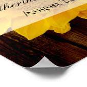Poster Mariage de tournesol Brown jaune fin été (Coin)