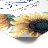 Poster Mariage de tournesol Numéro de table (Coin)