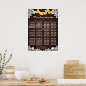 Poster Mariage de tournesol rustique en bois Graphique 12 (Cuisine)