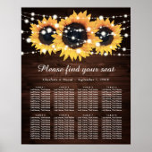 Poster Mariage de tournesol rustique en bois Graphique 8 (Devant)