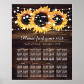 Poster Mariage de tournesol rustique en bois Graphique 8 (Devant)