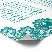 Poster Mariage de tournesol Turquoise rustique Graphique (Coin)