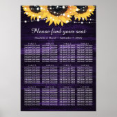 Poster Mariage de tournesol violet rustique Graphique 12 (Devant)