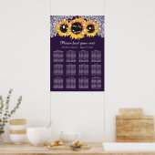 Poster Mariage de tournesol violet rustique Graphique 12 (Cuisine)