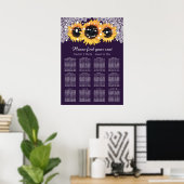 Poster Mariage de tournesol violet rustique Graphique 12 (Bureau à domicile)
