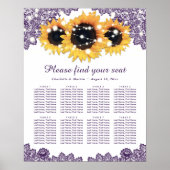 Poster Mariage de tournesol violet rustique Graphique 8 (Devant)