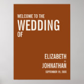 Poster Mariage de typographie Boho Terracotta simple Accu (Devant)