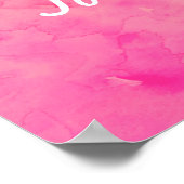 Poster Mariage de typographie d'aquarelle rose orange mod (Coin)