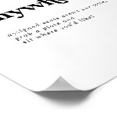 Poster Mariage de typographie noire moderne assis n'impor (Coin)