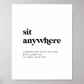 Poster Mariage de typographie noire moderne assis n'impor (Devant)