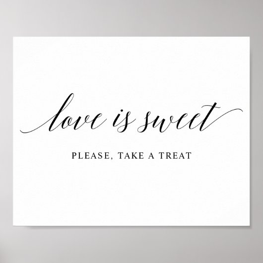 Poster Mariage de typographie noire "TREAT" (Devant)