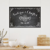 Poster Mariage de typographie Vintage Chalkboard (Cuisine)