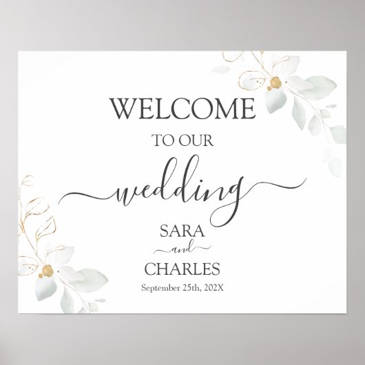 Poster Mariage de verdure minimaliste (Devant)