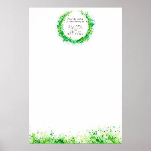 Poster Mariage de verdure Plan de siège blanc do-it-yours (Devant)