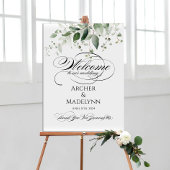 Poster Mariage de verdure signe de bienvenue calligraphie
