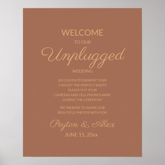 Poster Mariage débranché de script élégant de rouille en (Devant)