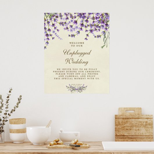 Poster mariage débranché Lavender violet fleuri (Cuisine)