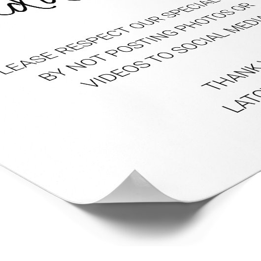 Poster Mariage débranché sans publication sur les réseaux (Coin)