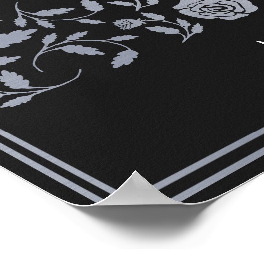 Poster Mariage d'épée médiévale Bleu Argent (Coin)