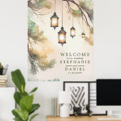 Poster Mariage des feux de lanterne botanique de l'arbre  (Bureau à domicile)