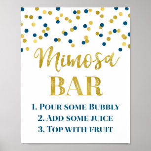 Poster Mariage des signes de la barre Mimosa Marine Blue 