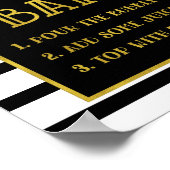 Poster Mariage des signes Gold Black Stripes Mimosa (Coin)