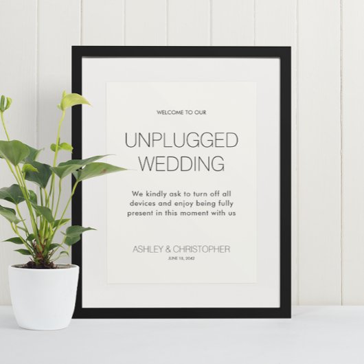 Poster Mariage d'événements débranché minimaliste moderne