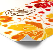 Poster Mariage d'hibiscus tropicaux d'Orange brulé (Coin)