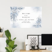 Poster Mariage d'hiver aux baies blanches gelées (Bureau à domicile)