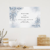 Poster Mariage d'hiver aux baies blanches gelées (Cuisine)