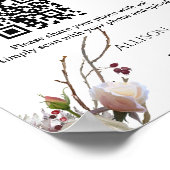 Poster Mariage d'hiver Capture d'amour Code QR photo mari (Coin)