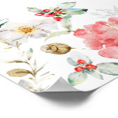 Poster Mariage d'hiver floral 8 tables Carte de siège (Coin)