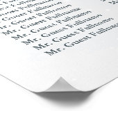 Poster Mariage d'hiver Floral Neige Bleu Seating Chart (Coin)