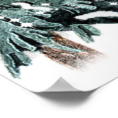 Poster Mariage d'hiver Pins Arbres Neige Étincelles Poste (Coin)