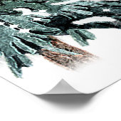 Poster Mariage d'hiver Pins Arbres neige Étoiles étincela (Coin)