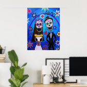 Poster Mariage Dia de los Muertos Couple (Bureau à domicile)