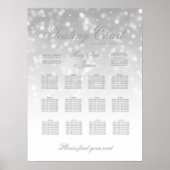 Poster Mariage Diagramme de siège Argent Bokeh Éclairage (Devant)