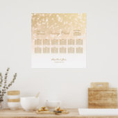 Poster Mariage Diagramme de siège Gold Bokeh Éclairage (Cuisine)