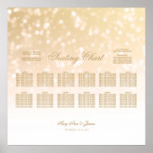 Poster Mariage Diagramme de siège Gold Bokeh Éclairage (Devant)