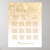 Poster Mariage Diagramme de siège Gold Bokeh Éclairage (Devant)