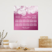 Poster Mariage Diagramme de siège Luminaire et rose étinc (Cuisine)