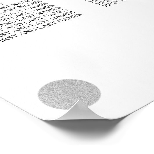 Poster Mariage Diagramme de siège Parties scintillant d'h (Coin)