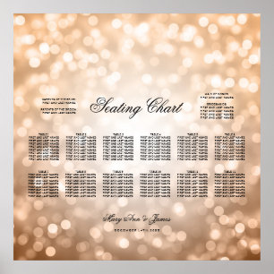 Poster Mariage Diagramme de siège Parties scintillant en 