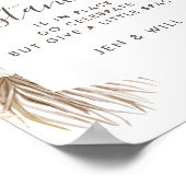 Poster Mariage Distances Sociales Pampas Panneau Grass (Coin)