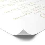 Poster Mariage d'or Boissons Menu Fancy Script Sign (Coin)