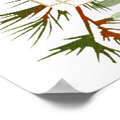 Poster Mariage d'or de Noël botanique Carré de bienvenue (Coin)