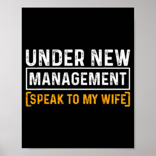 Poster Mariage drôle sous nouvelle gestion juste marié Ma