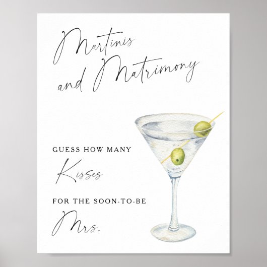 Poster Mariage Dry Martini Combien de baisers (Devant)